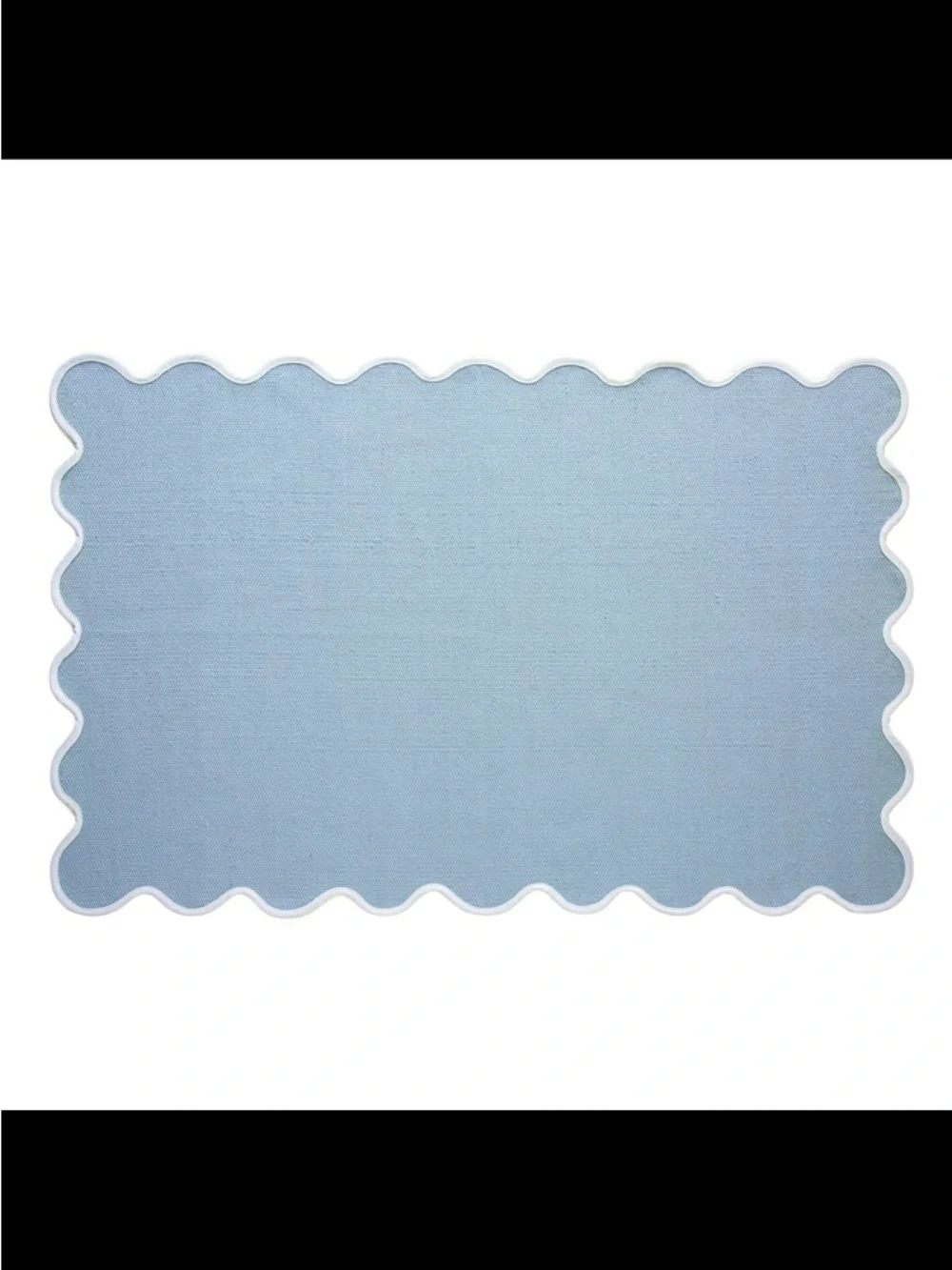 My Texas House Blue Scallop Indoor/Outdoor Layering Rug 24”x38”